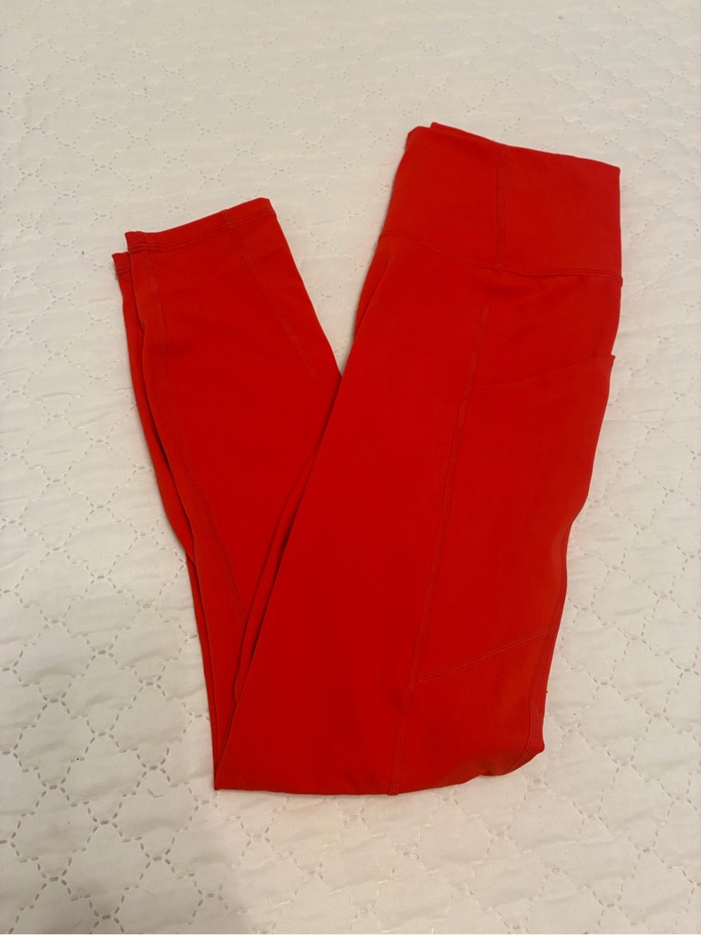 Fabletics Oasis PureLuxe High Waisted Leggings - Strawberry Red. XS. - Picture 3 of 8